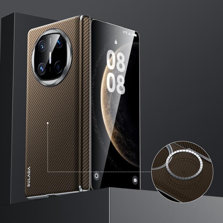 For Huawei Mate X6 SULADA 600D Kevlar Texture PC Shockproof Phone Case(Brown)