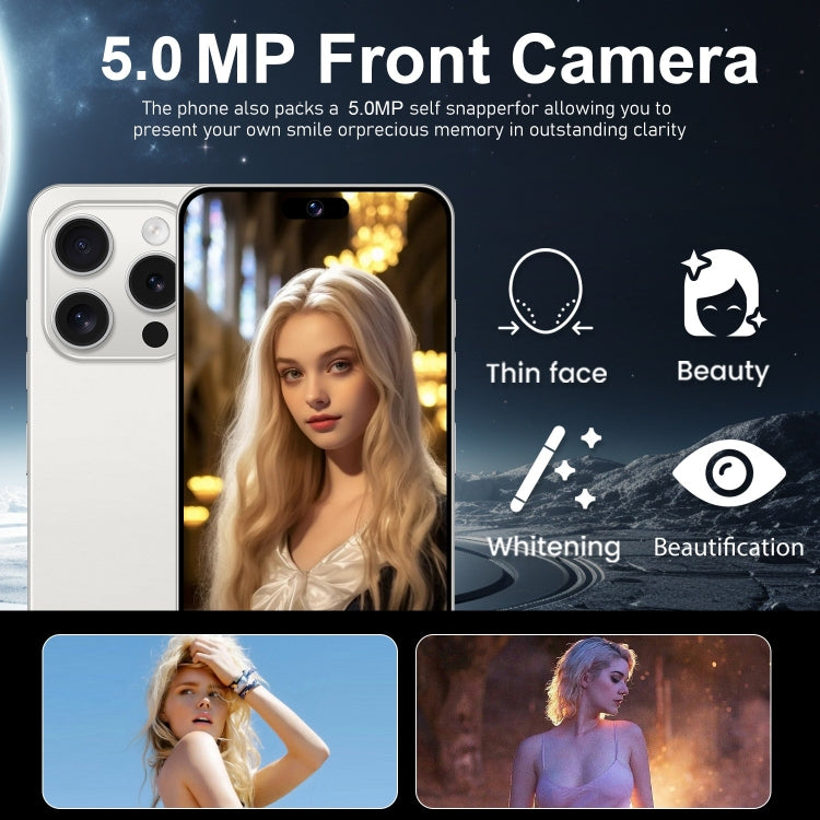 VD1 / i15 Pro Max, 3GB+64GB, 6.8 inch Screen, Face Identification, Android 10.0 MTK6753 Octa Core, Network: 4G, Dual SIM(White) - by PMC Jewellery | Online Shopping South Africa | PMC Jewellery | Buy Now Pay Later Mobicred