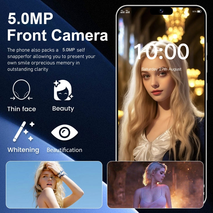 ZPT95 / i15 Pro Max, 2GB+16GB, 6.3 inch Screen, Face Identification, Android 8.1 SC7731 Quad Core, Network: 5G, Dual SIM(White)