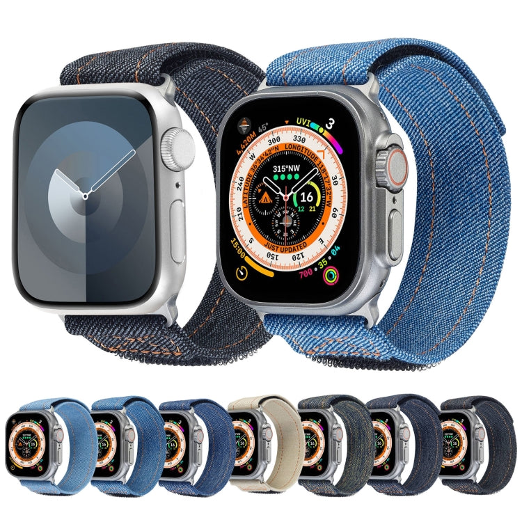For Apple Watch Ultra 2 49mm Cowboy Nylon Hook and Loop Fastener Watch Band(Black)