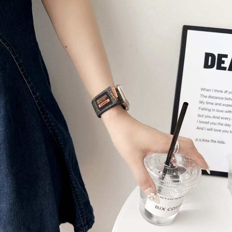 For Apple Watch Ultra 2 49mm Cowboy Nylon Hook and Loop Fastener Watch Band(Dark Blue) - free shipping - PMC Jewellery - Order now!