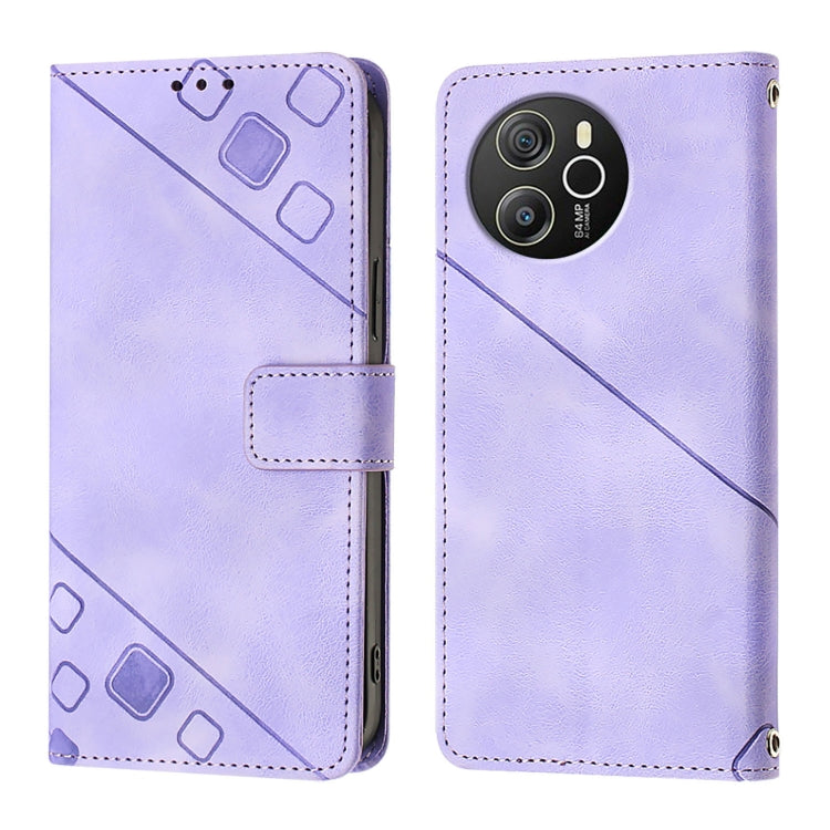 For Blackview Shark 8 Skin Feel Embossed Leather Phone Case(Light Purple)