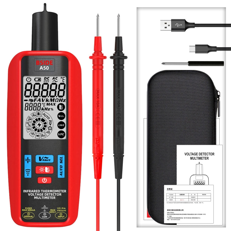 BSIDE A50 Infrared Temperature Test Digital Multimeter - free shipping - PMC Jewellery - Order now!