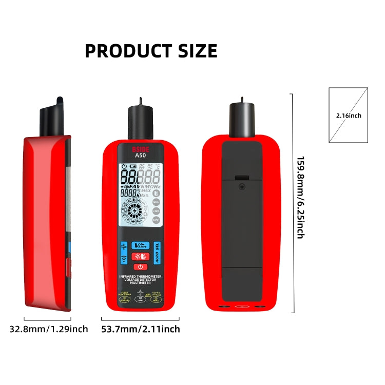 BSIDE A50 Infrared Temperature Test Digital Multimeter - free shipping - PMC Jewellery - Order now!