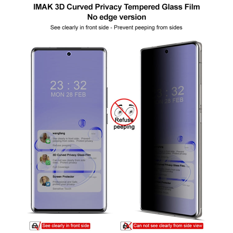 For vivo X100 Ultra imak 3D Curved Privacy Full Screen Tempered Glass Film