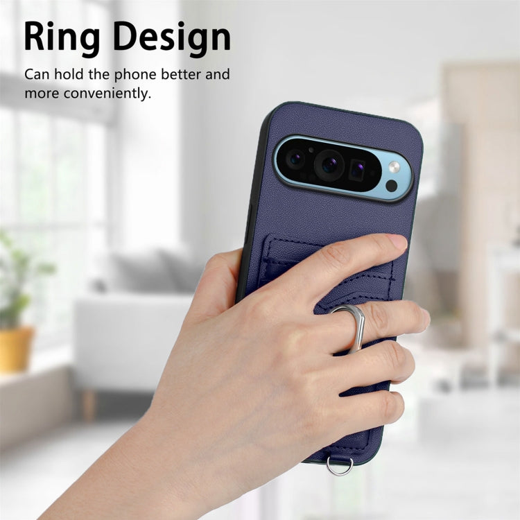 For Google Pixel 9 Pro XL R20 Ring Card Holder Phone Case(Blue) - free shipping - PMC TechLife - Order now!