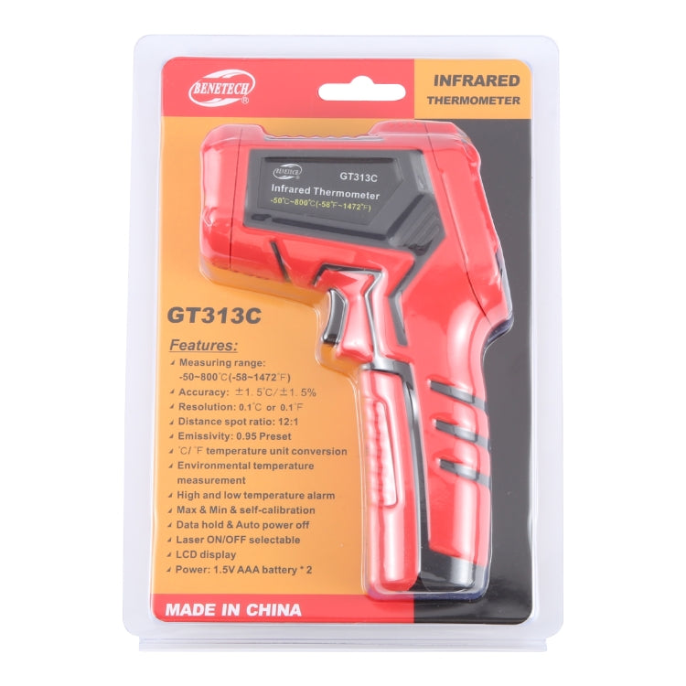 BENETECH GT313C LCD Display Infrared Thermometer, Battery Not Included - free shipping - PMC TechLife - Order now!