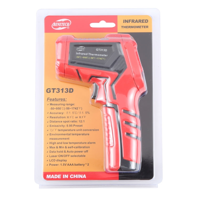BENETECH GT313D LCD Display Infrared Thermometer, Battery Not Included - Thermostat & Thermometer by BENETECH | Online Shopping South Africa | PMC TechLife | Buy Now Pay Later Mobicred