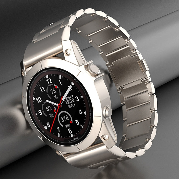 For Garmin Fenix 7 / Forerunner 965 22mm Three-Bead Magnetic Buckle Metal Quick Release Watch Band(Titanium) - Watch Bands by PMc TechLife | Online Shopping South Africa | PMc TechLife | Buy Now Pay Later Mobicred