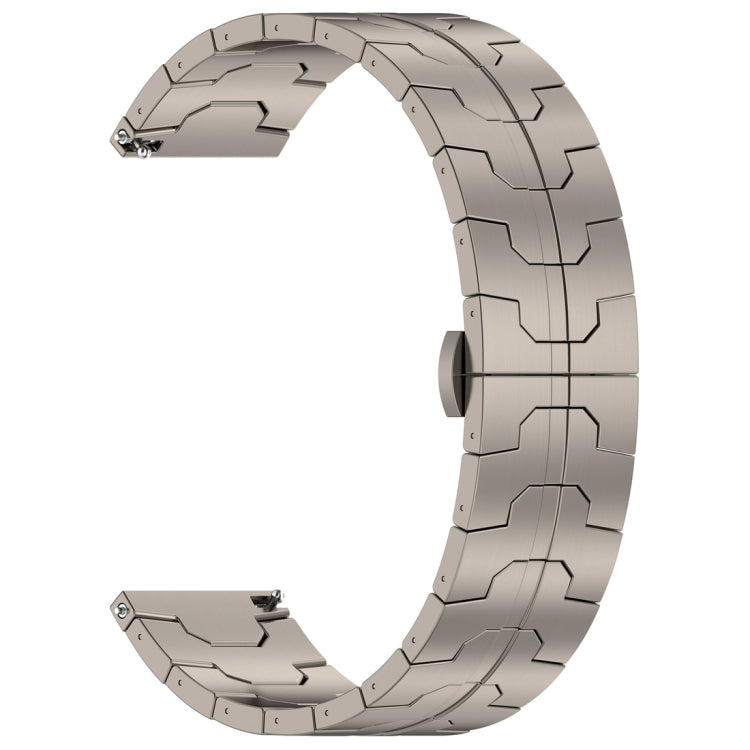 22mm Butterfly Buckle Titanium Alloy Watch Band(Grey)