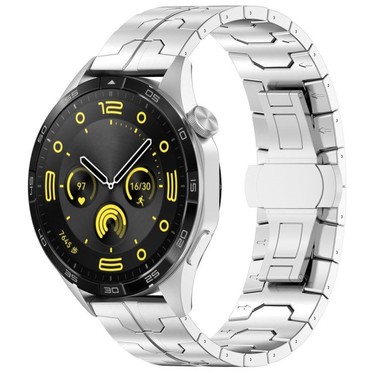 22mm Butterfly Buckle Titanium Alloy Watch Band(Silver)