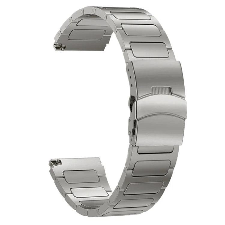 22mm Dual Safety Buckle Titanium Alloy Watch Band(Grey)