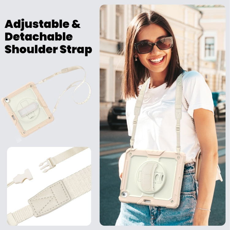 For iPad Air 13 2024 Silicone Hybrid PC Tablet Case with Shoulder Strap(Beige + Rose Gold) - iPad Air 13 2024 Cases by PMC TechLife | Online Shopping South Africa | PMC TechLife | Buy Now Pay Later Mobicred