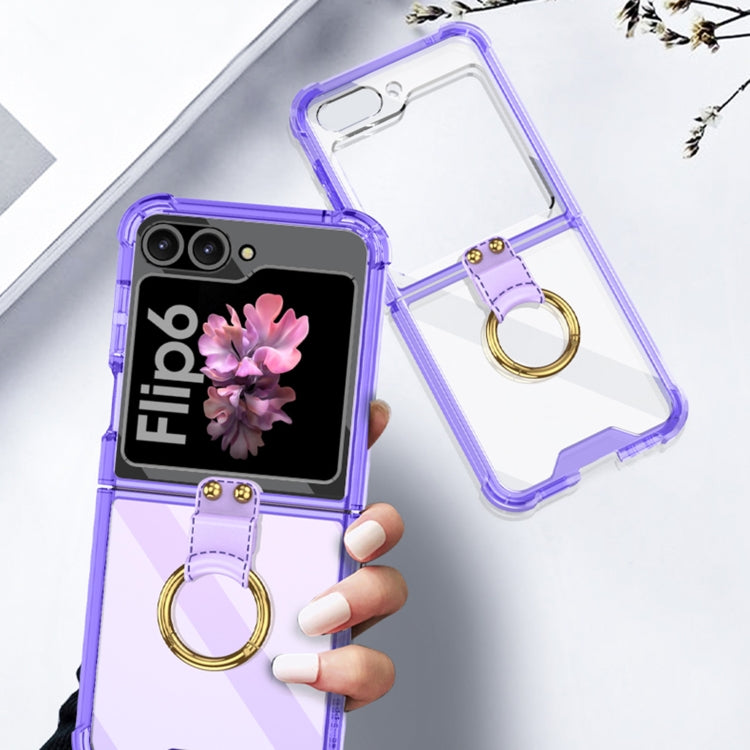 For Samsung Galaxy Z Flip6 / Flip7 FE GKK Airbag Ring Full Coverage Phone Case(Purple)