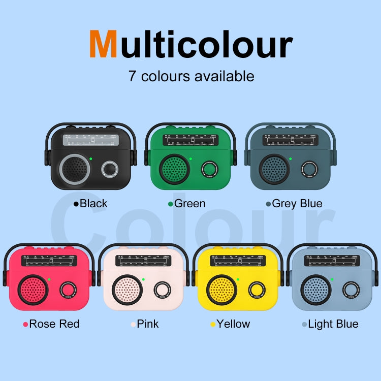 For AirPods 3 Radio Style Wireless Bluetooth Earphones Shockproof Protective Case(Black)