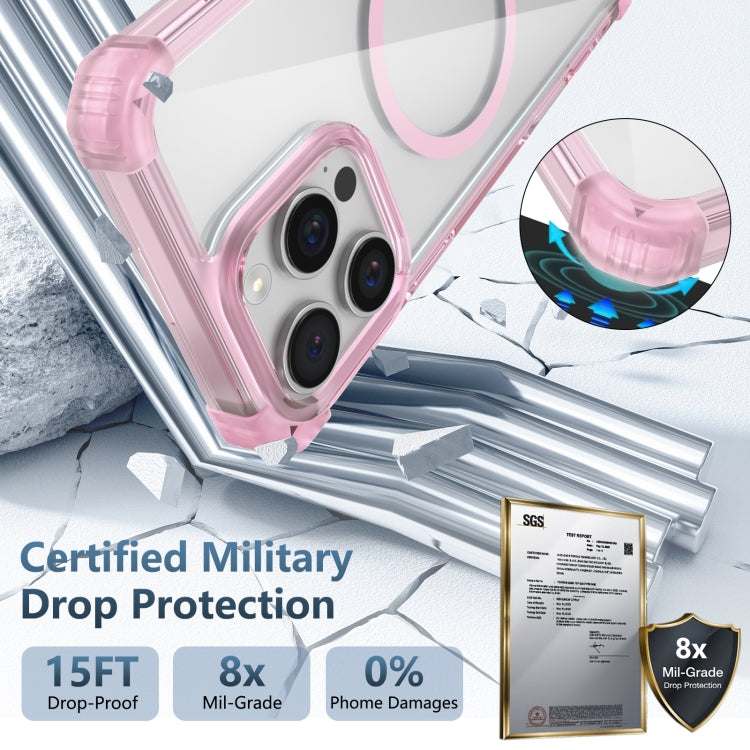 For iPhone 16 Pro Transparent MagSafe Magnetic Phone Case(Pink)