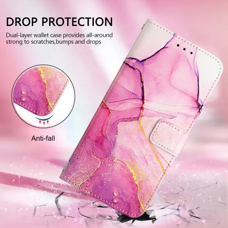 For Blackview A53 PT003 Marble Pattern Flip Leather Phone Case(Pink Purple Gold) - free shipping - PMC TechLife - Order now!