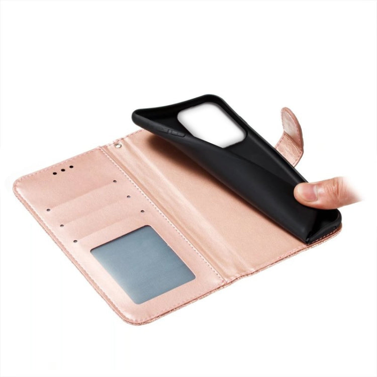 For Motorola Moto G Play 2024 Lace Flower Embossing Flip Leather Phone Case(Rose Gold)