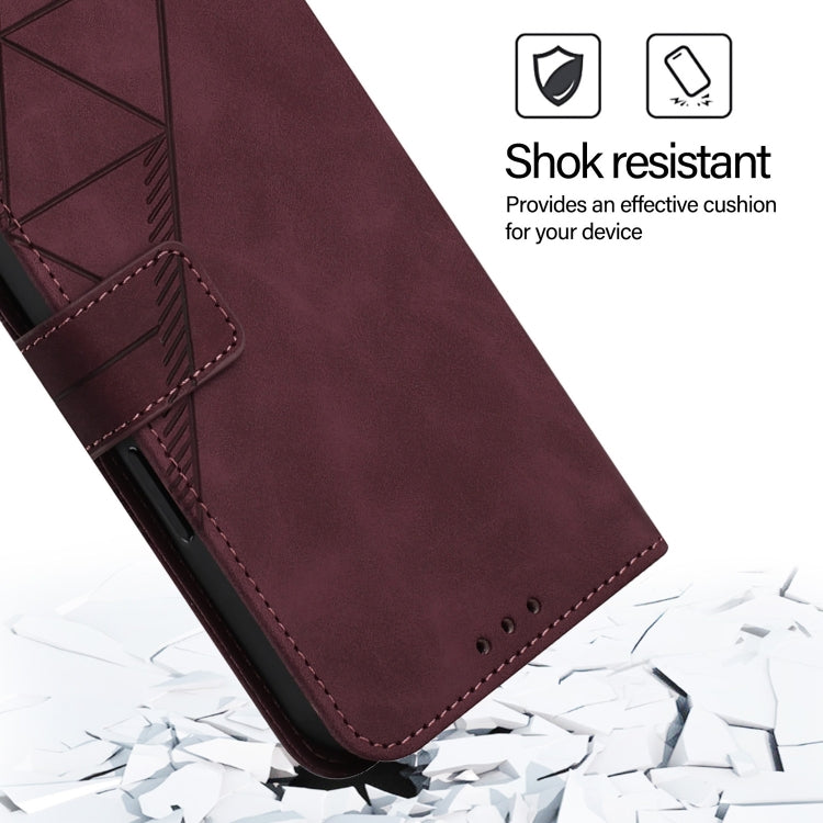 For Blackview Shark 8 Crossbody 3D Embossed Flip Leather Phone Case(Wine Red)