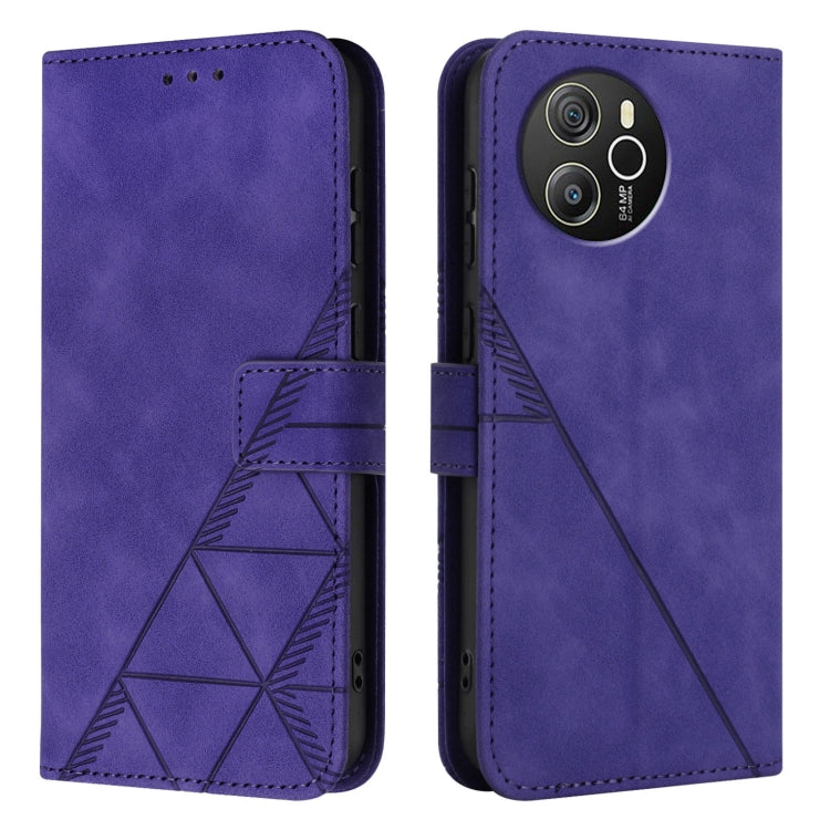 For Blackview Shark 8 Crossbody 3D Embossed Flip Leather Phone Case(Purple)