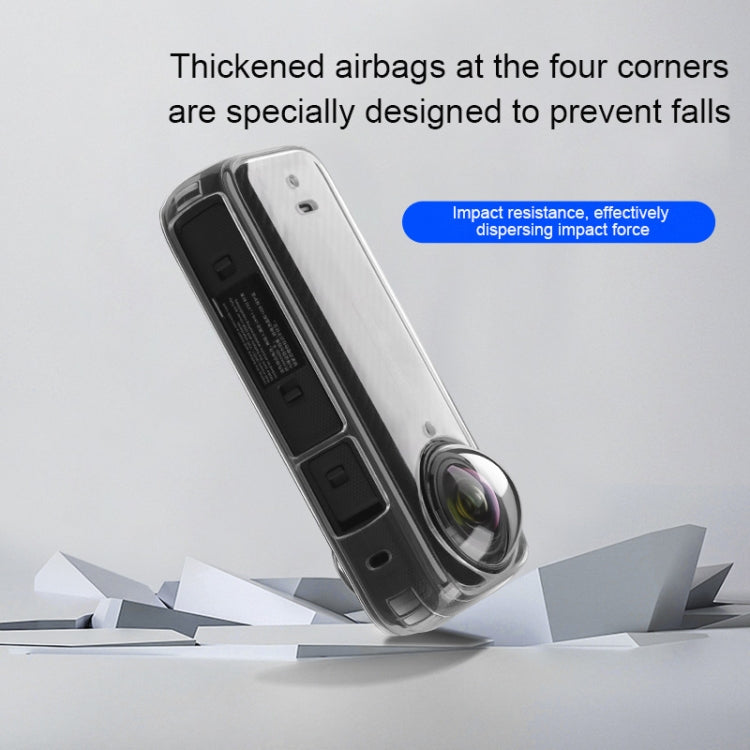 For Insta360 X4 Clear 1.5mm Soft TPU Protective Case With Neck Strap(Transperant)