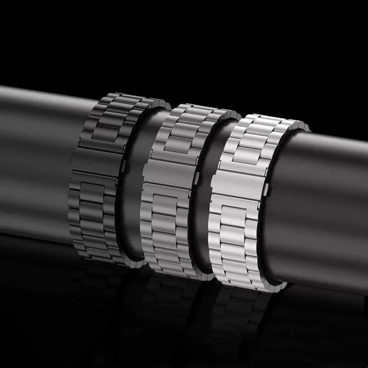 For Apple Watch Series 4 44mm 3-Bead Flat Buckle Titanium Alloy Watch Band(Silver)