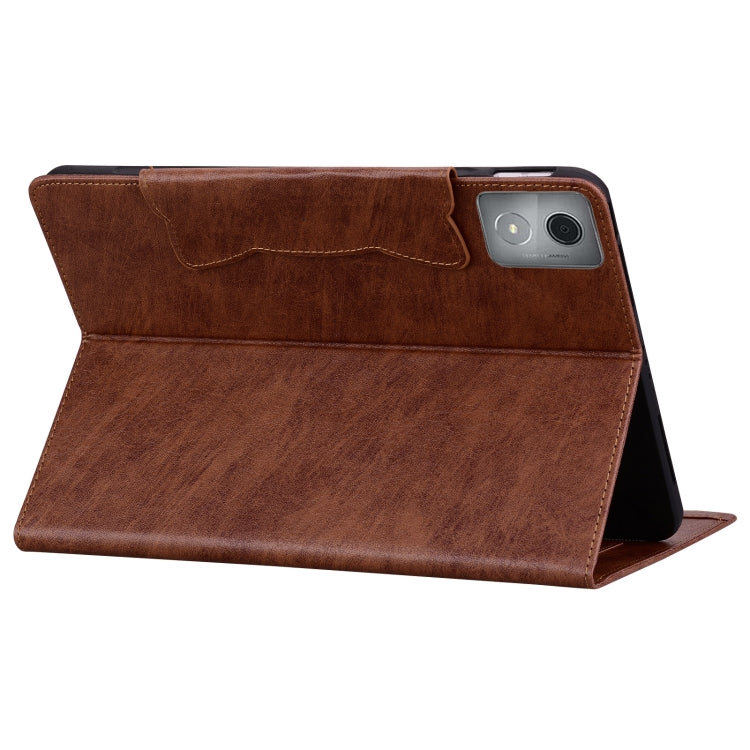 For Lenovo Tab K11 Plus / M11 Plus Cat Buckle Leather Tablet Case(Brown)