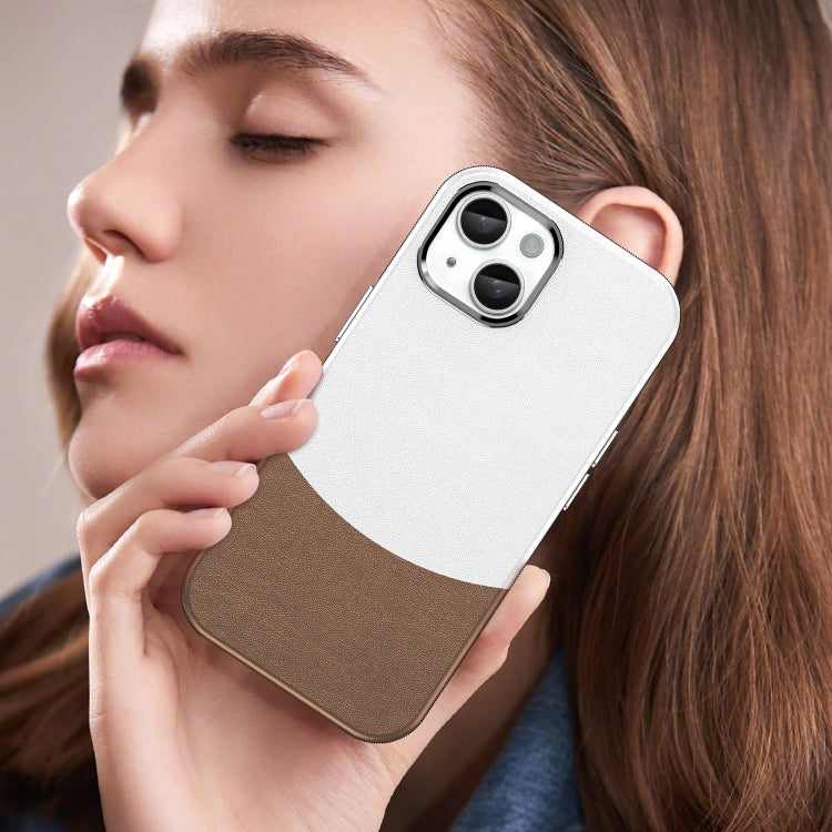 For iPhone 16 Leather Texture MagSafe Magnetic TPU + PC Phone Case(Brown) - iPhone 16 Cases by PMC TechLife | Online Shopping South Africa | PMC TechLife | Buy Now Pay Later Mobicred