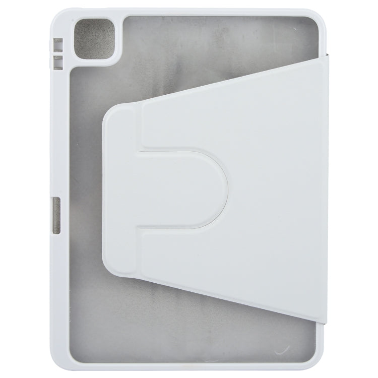 For iPad 2025 / 2022 GEBEI Acrylic TPU 3-folding Rotating Smart Tablet Leather Case withh Pen Slot(Grey)