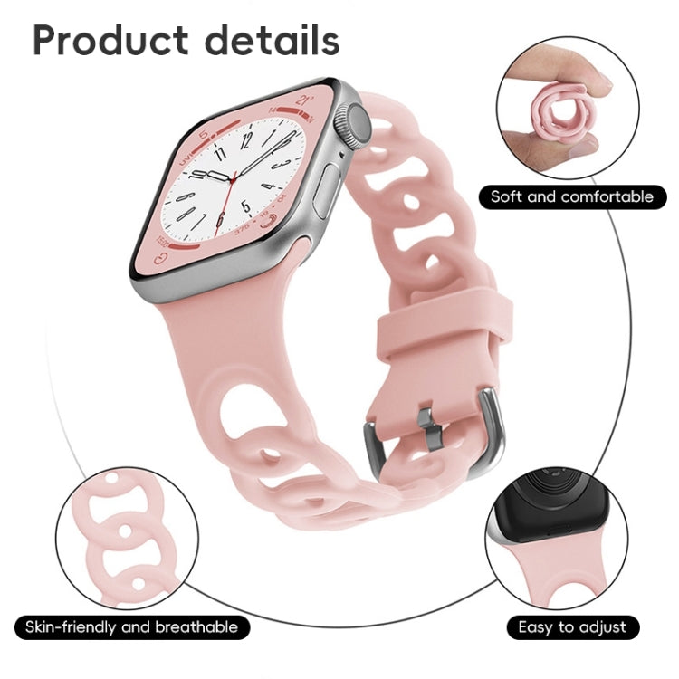 For Apple Watch Series 10 42mm Donut Hollow Silicone Watch Band(Black)