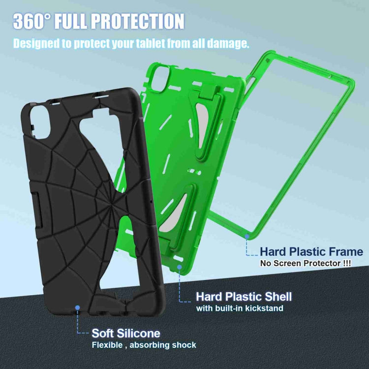 For iPad Air 11 2024 Silicone + PC Shockproof Protective Tablet Case(Black Green) - iPad Air 11 2024 Cases by PMC TechLife | Online Shopping South Africa | PMC TechLife | Buy Now Pay Later Mobicred