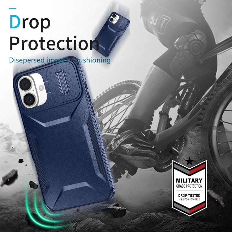 For iPhone 16 Plus Sliding Camshield Phone Case(Blue) - iPhone 16 Plus Cases by PMC TechLife | Online Shopping South Africa | PMC TechLife | Buy Now Pay Later Mobicred