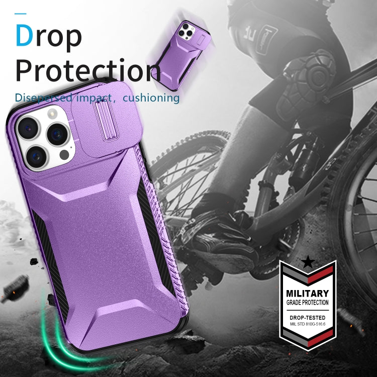 For iPhone 16 Pro Sliding Camshield Phone Case(Purple) - iPhone 16 Pro Cases by PMC TechLife | Online Shopping South Africa | PMC TechLife | Buy Now Pay Later Mobicred