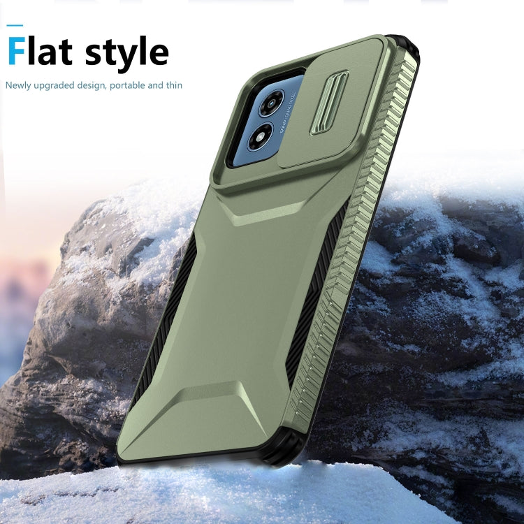 For Motorola Moto G Play 4G 2024 Sliding Camshield Phone Case(Alpine Green)
