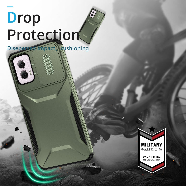 For Motorola Moto G Power 5G 2024 Sliding Camshield Phone Case(Alpine Green)