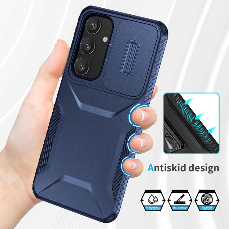 For Samsung Galaxy S25 5G / S24 5G Sliding Camshield Phone Case(Blue)