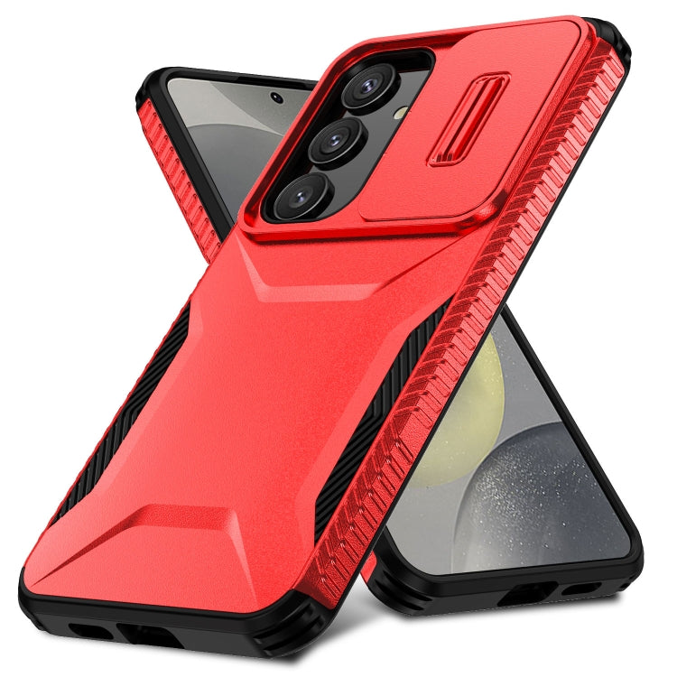 For Samsung Galaxy S25+ 5G / S24+ 5G Sliding Camshield Phone Case(Red)