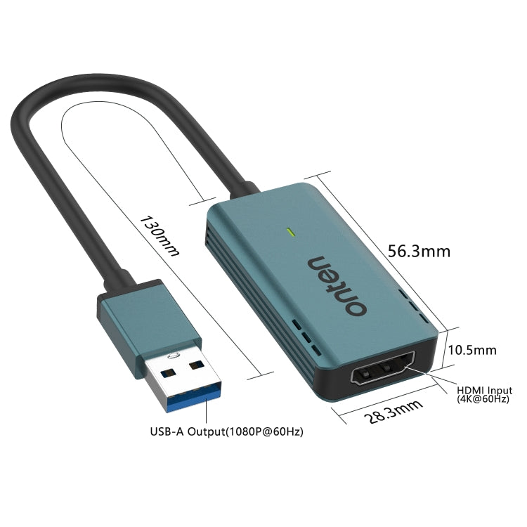 Onten US331 USB Video Capture Card, Length:1.3m(Green)