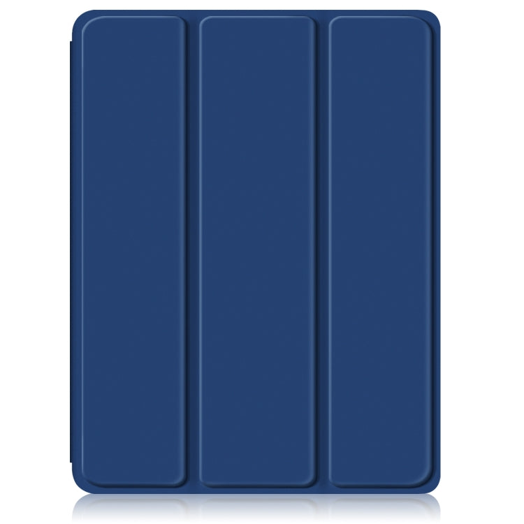 For iPad Air 11 2024 / Pro 11 2022 Acrylic 3-Fold Smart Leather Tablet Case(Dark Blue)