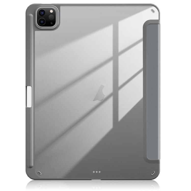For iPad Air 11 2024 / Pro 11 2022 Acrylic 3-Fold Smart Leather Tablet Case(Grey)