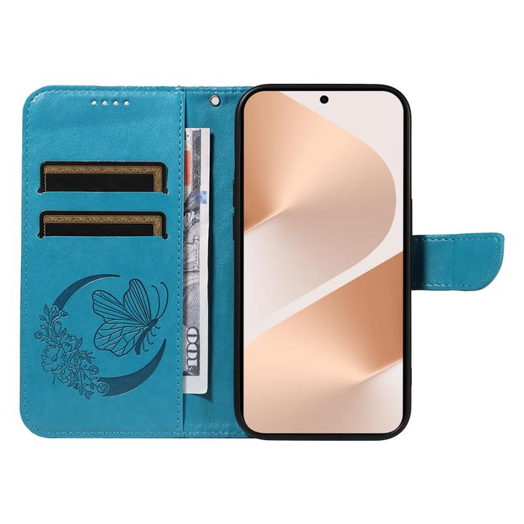 For Huawei Pura 80 5G Swallowtail Butterfly Embossed Leather Phone Case(Blue)