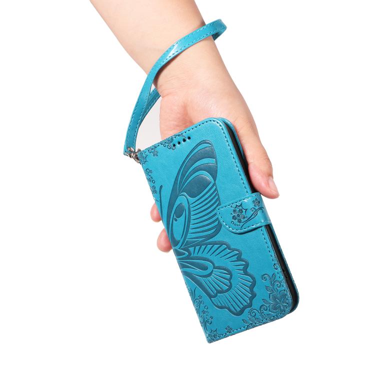 For Huawei Pura 80 5G Swallowtail Butterfly Embossed Leather Phone Case(Blue)