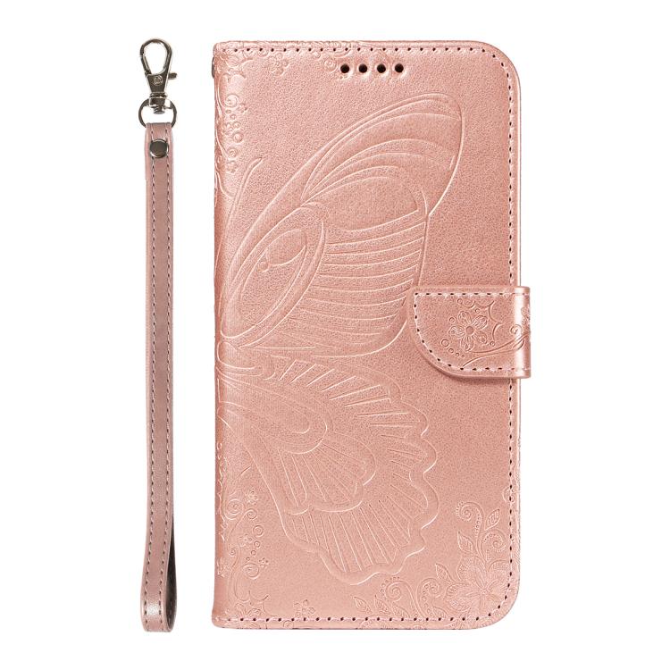 For Huawei Pura 80 Pro 5G Swallowtail Butterfly Embossed Leather Phone Case(Rose Gold)