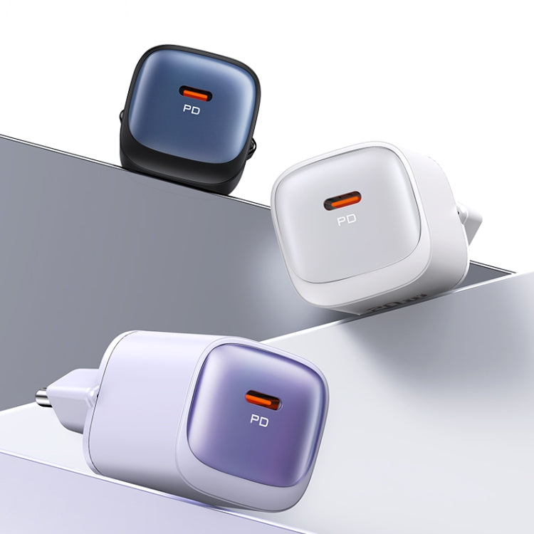 USAMS CC248 20W USB-C / Type-C GaN Fast Charger, EU Plug(Black) - USB Charger by USAMS | Online Shopping South Africa | PMC Jewellery | Buy Now Pay Later Mobicred