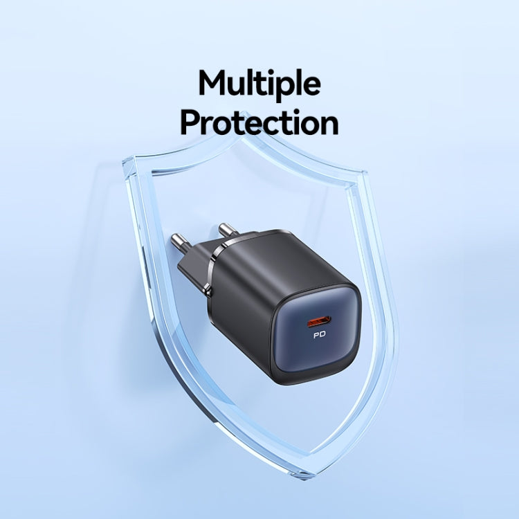 USAMS CC248 20W USB-C / Type-C GaN Fast Charger, EU Plug(Black) - USB Charger by USAMS | Online Shopping South Africa | PMC Jewellery | Buy Now Pay Later Mobicred