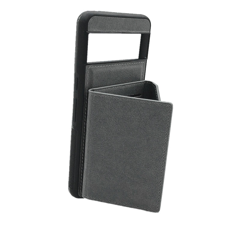 For Google Pixel 9 Pro XL Solid Color Metal Buckle Card Slots Bag Phone Case(Grey)