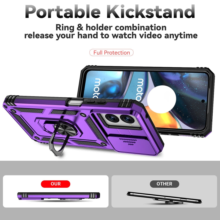 For Motorola Moto G Power 5G 2024 Sliding Camshield Holder Phone Case(Purple)