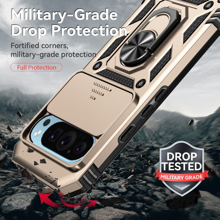 For Google Pixel 9 Sliding Camshield Holder Phone Case(Gold) - Google Cases by PMC TechLife | Online Shopping South Africa | PMC TechLife | Buy Now Pay Later Mobicred
