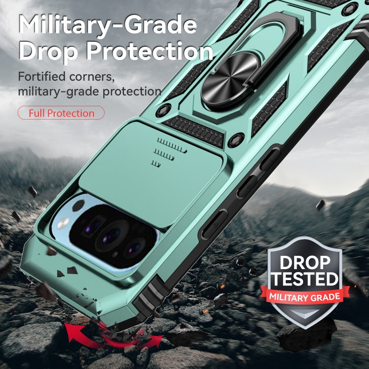 For Google Pixel 9 Sliding Camshield Holder Phone Case(Green) - Google Cases by PMC TechLife | Online Shopping South Africa | PMC TechLife | Buy Now Pay Later Mobicred
