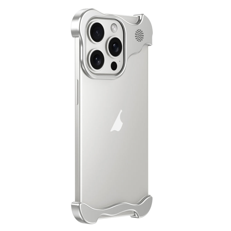 For iPhone 16 Pro Aromatherapy Alloy Frameless Phone Case(Silver)